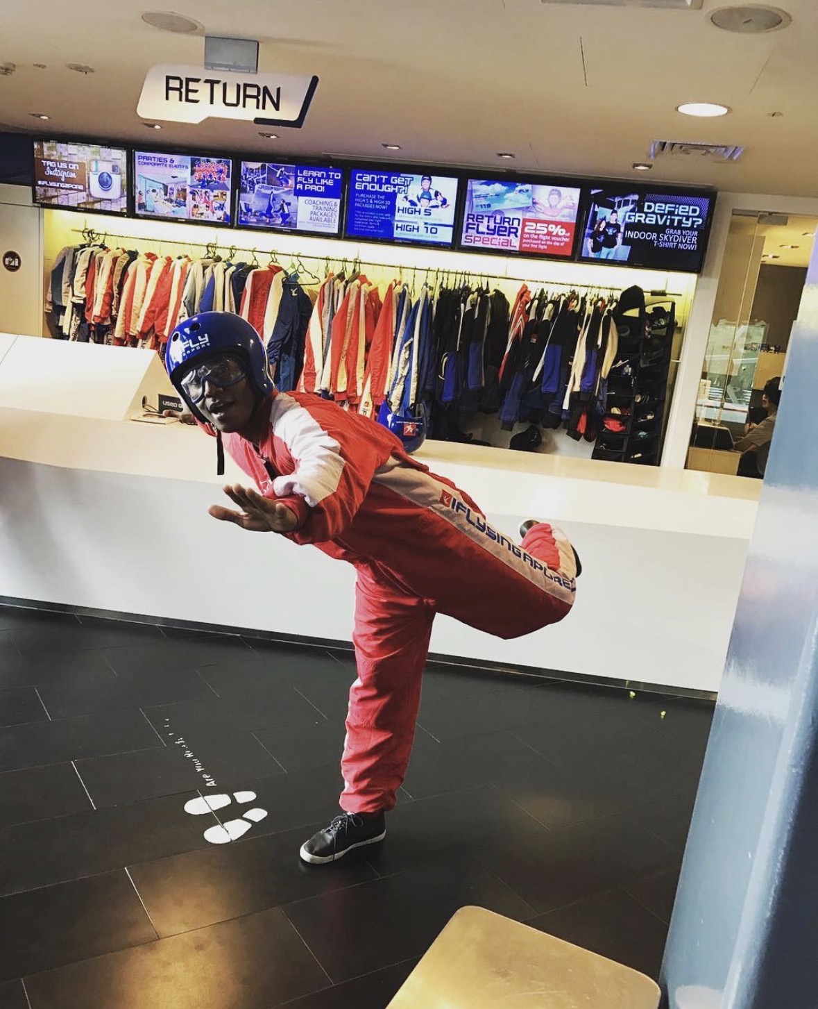 Junior Ceranor Nelson at iFly Singapore indoor skydiving, January 2017